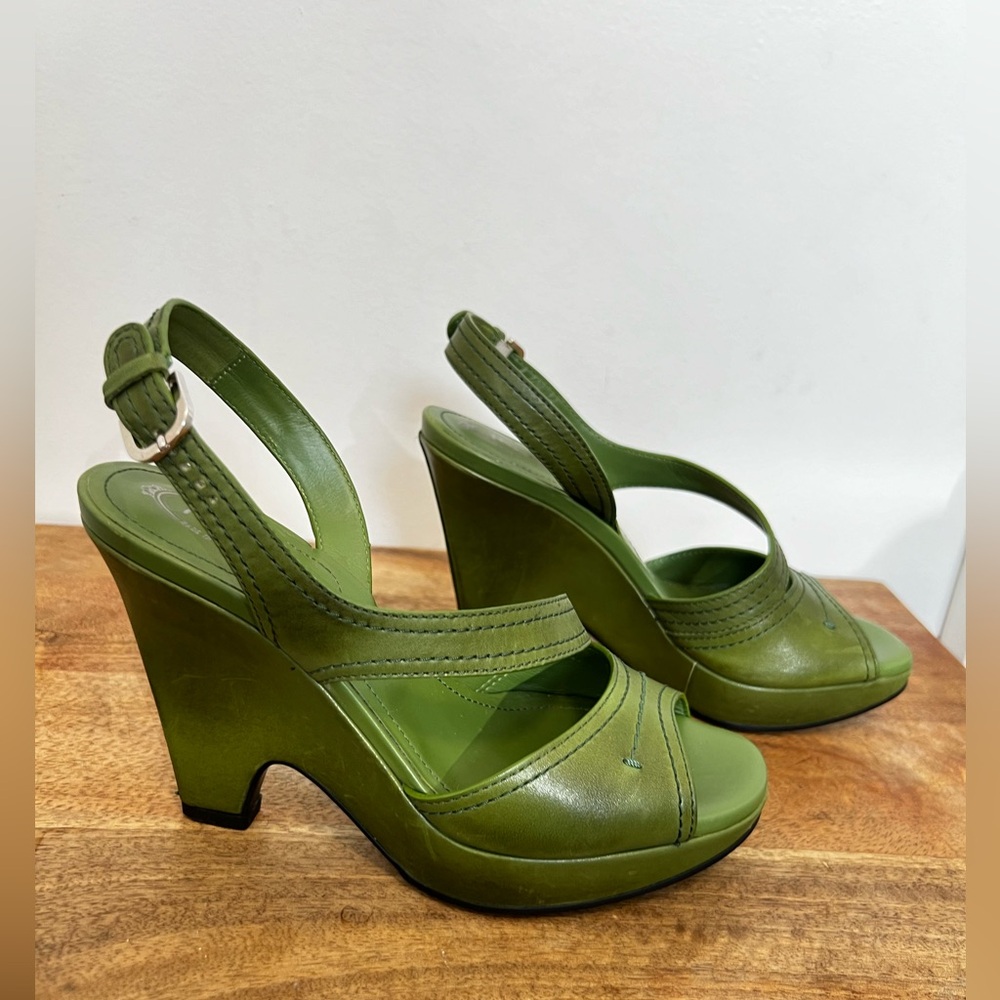 TODS Women Green Heels Sandals